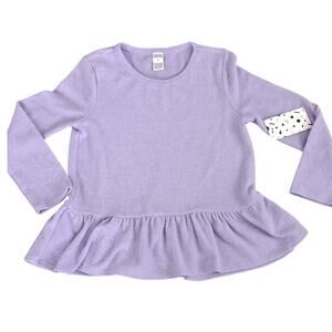 NWT Harper Canyon Girls  Peplum Lavender Brushed Soft Long Sleeve Top Size 4